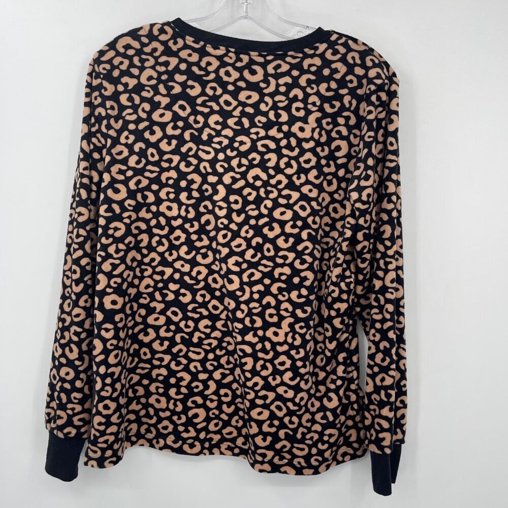Kate Spade‎ New York Leopard PJ Top Women's S Animal Print Soft Cozy Loungewear - Picture 2 of 8